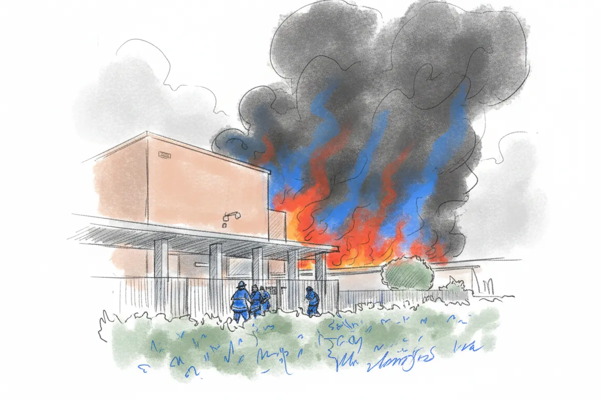 Illustrazione a corredo: Pian Camuno: Fumo nero a chilometri, incendio in azienda e famiglia evacuata!