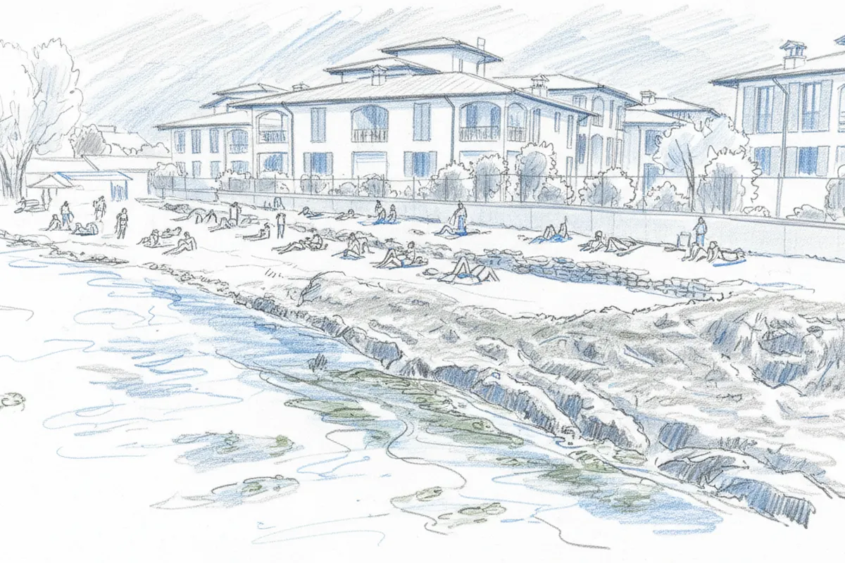 Illustrazione a corredo: Lago d'Iseo: Clusane sott'acqua tra alghe e siccità, porti chiusi e turismo in crisi