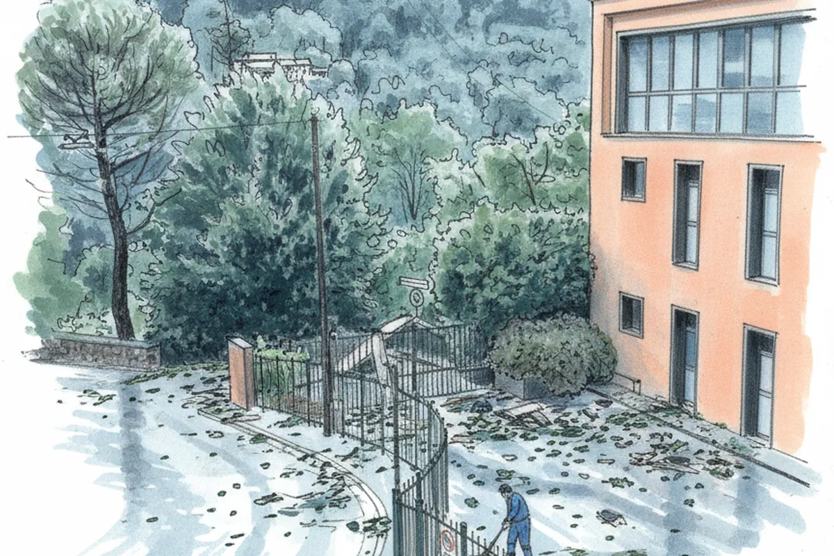Illustrazione a corredo: Maltempo, due scuole con il tetto scoperchiato e i vetri in frantumi: riusciranno a riaprire a settembre?
