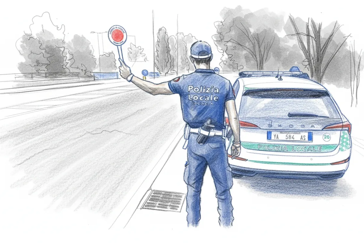 Illustrazione a corredo: Vede l'alt della polizia e fa inversione contromano: la fuga folle di un 70enne a Brescia