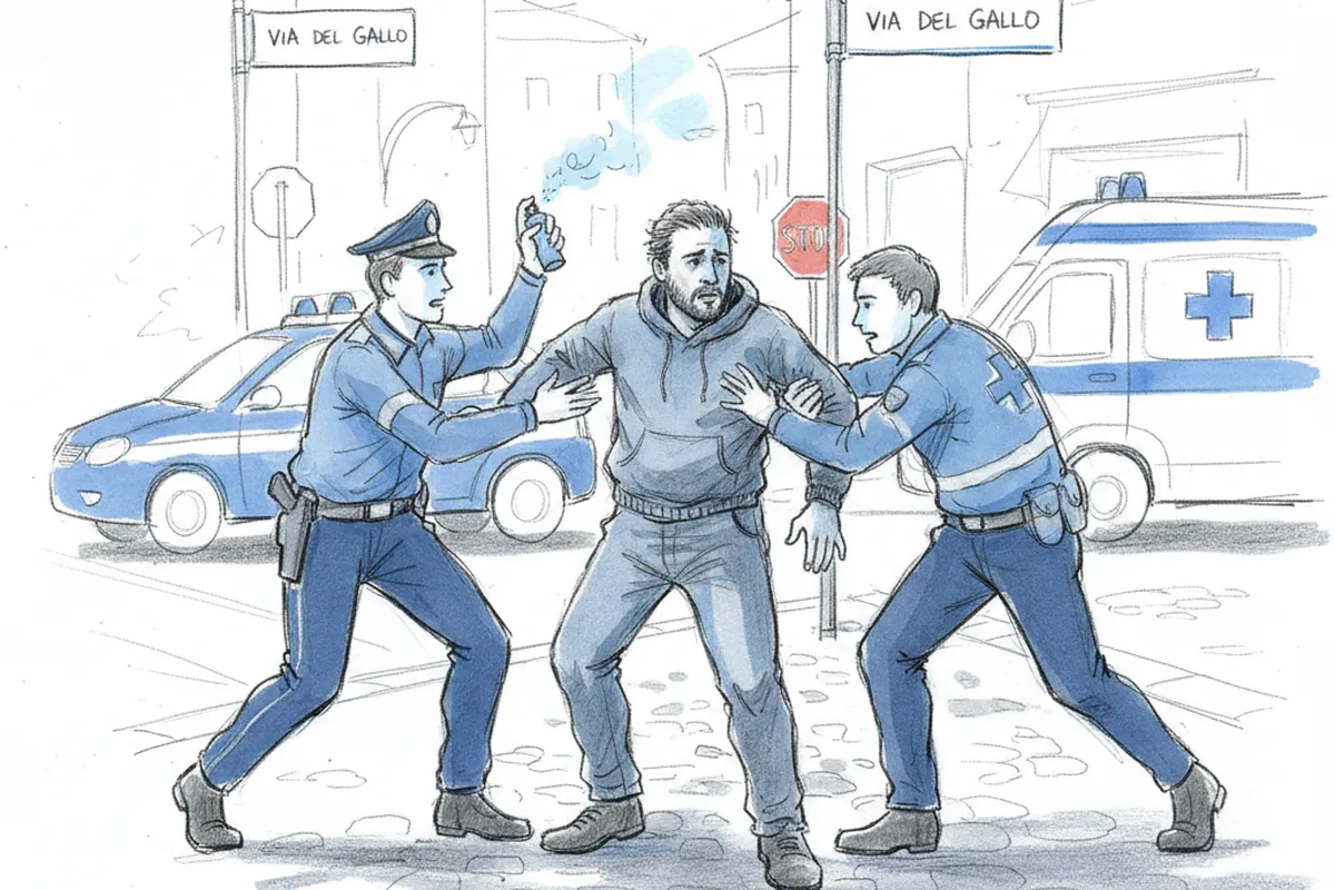 Illustrazione a corredo: Brescia, lite in via del Gallo: ubriaco aggredisce 118 e Polizia, arrestato 39enne