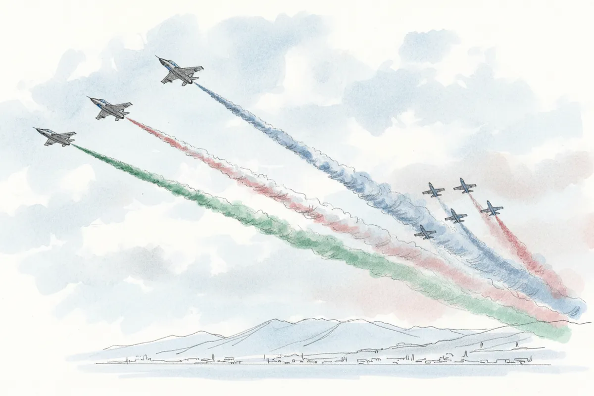 Illustrazione a corredo: Frecce Tricolori in volo sul Garda: date e orari da non perdere!